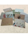 Flora Assorted Designs Textured Canvas Note Cards (Set of 6)